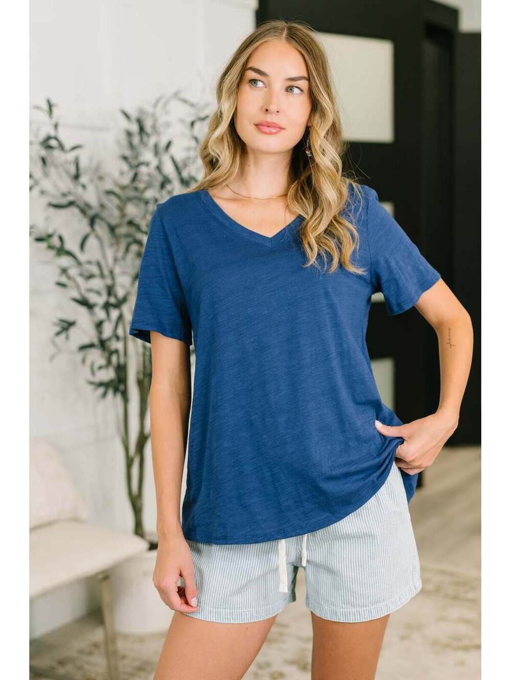 I Don't Have to Choose V-Neck Tee in Navy